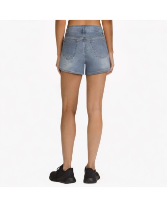 Irregular Strap High Waist Denim Shorts 