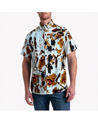 Men's Summer Printed Short Sleeve Shirt 
