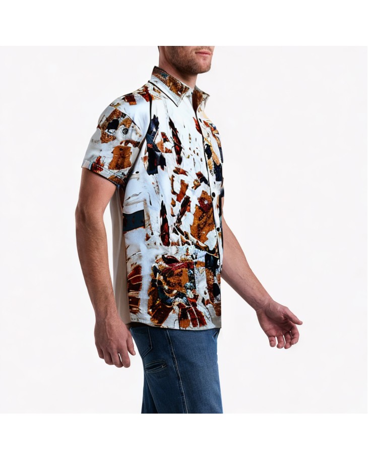 Men's Summer Printed Short Sleeve Shirt 