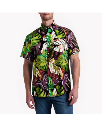 Retro Loose Full-Print Short-Sleeved Shirt