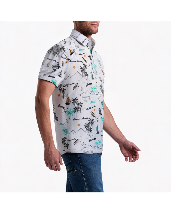 Fashion Printed Short Sleeve Shirt 