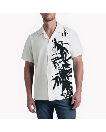 Bamboo Shadow Ink Print Short Sleeve Shirt