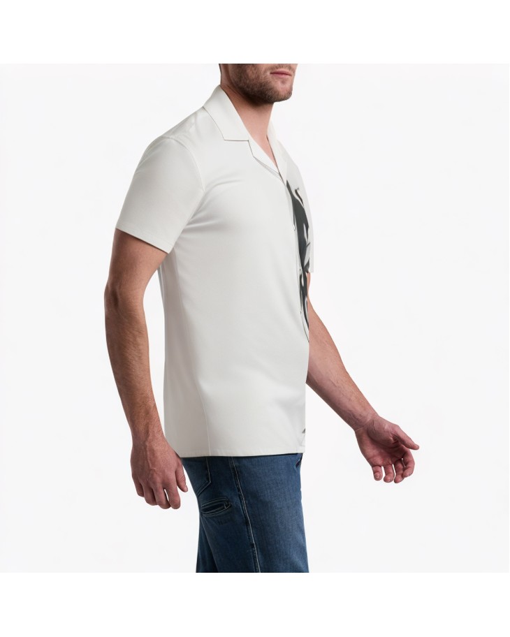 Bamboo Shadow Ink Print Short Sleeve Shirt