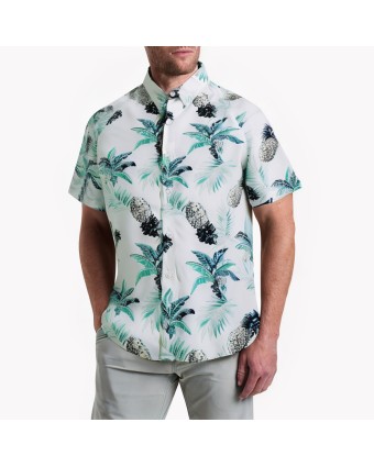 Coconut Tree Pineapple Print Short Sleeve Shirt 