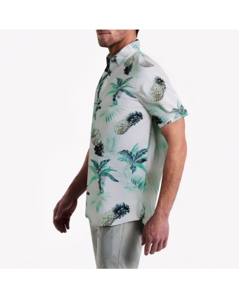Coconut Tree Pineapple Print Short Sleeve Shirt 