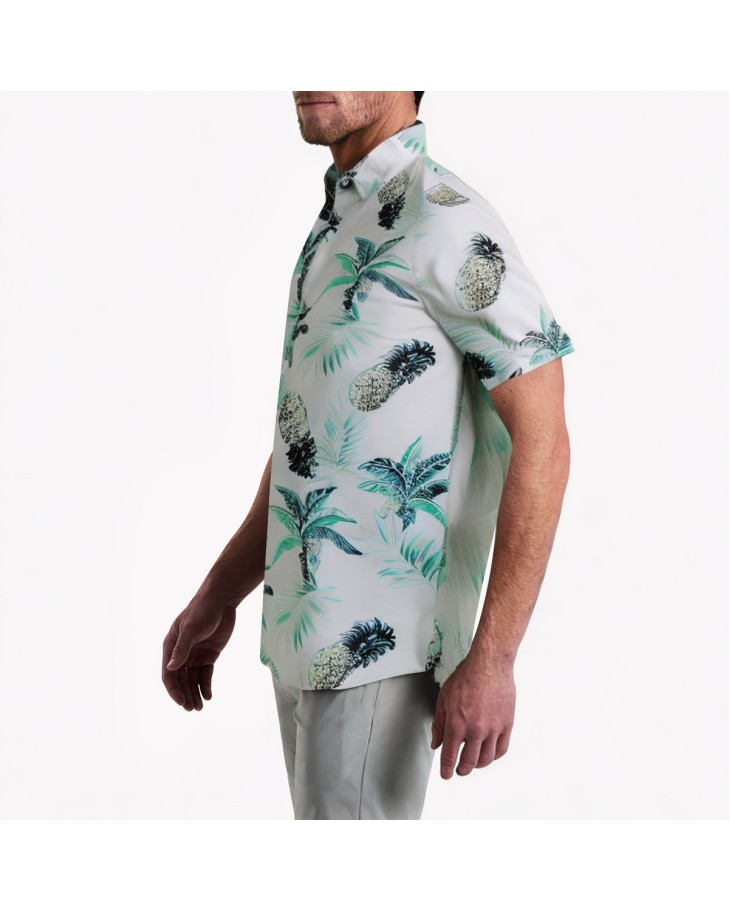 Coconut Tree Pineapple Print Short Sleeve Shirt 