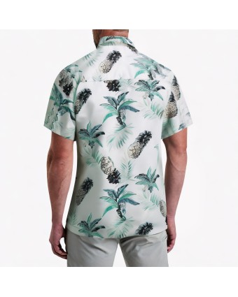 Coconut Tree Pineapple Print Short Sleeve Shirt 