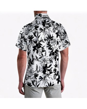 Summer Short-Sleeved Shirt With Visible Stitching 