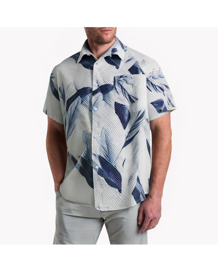 Lapel Beach Short Sleeve Floral Shirt