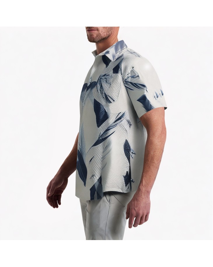 Lapel Beach Short Sleeve Floral Shirt
