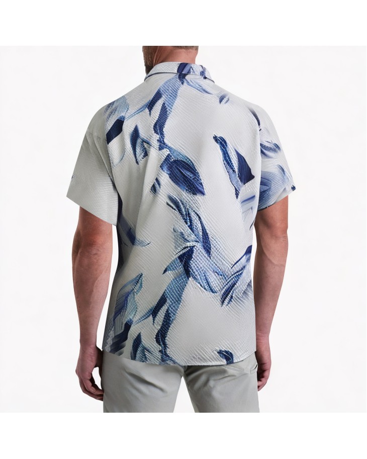 Lapel Beach Short Sleeve Floral Shirt