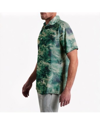 High-End Textured Seaside Vacation Short-Sleeved Shirt 