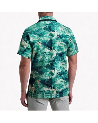High-End Textured Seaside Vacation Short-Sleeved Shirt 