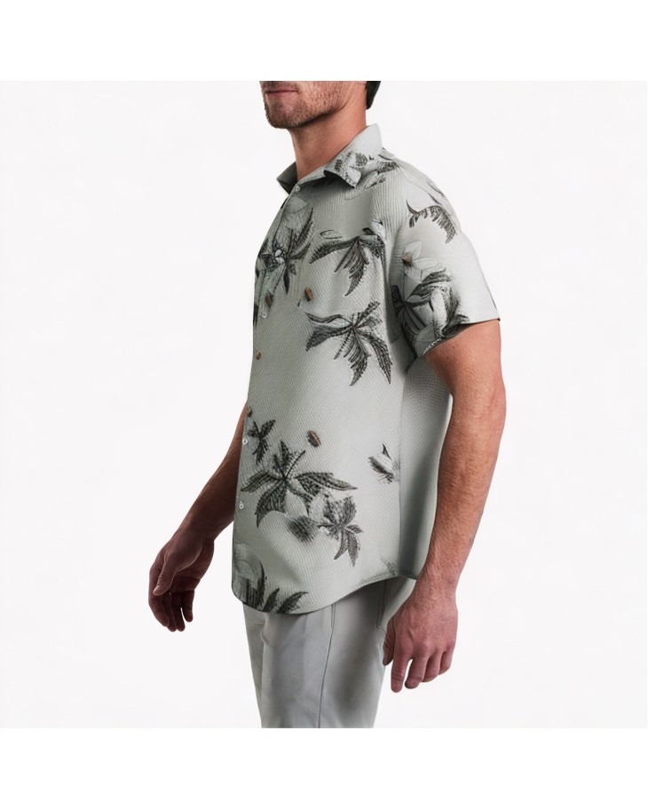 Bubble Lattice Vacation Short-Sleeved Shirt 