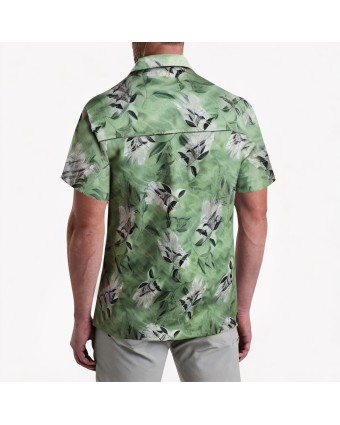 Lapel Full Print Floral Short Sleeve Shirt 