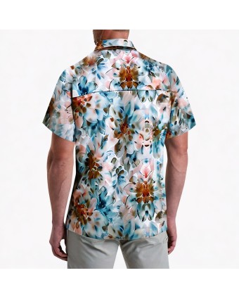 Retro Colored Ink Short Sleeve Shirt 