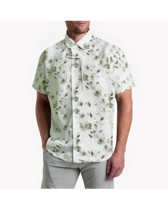 Buttoned Floral Print Short-Sleeved Shirt 