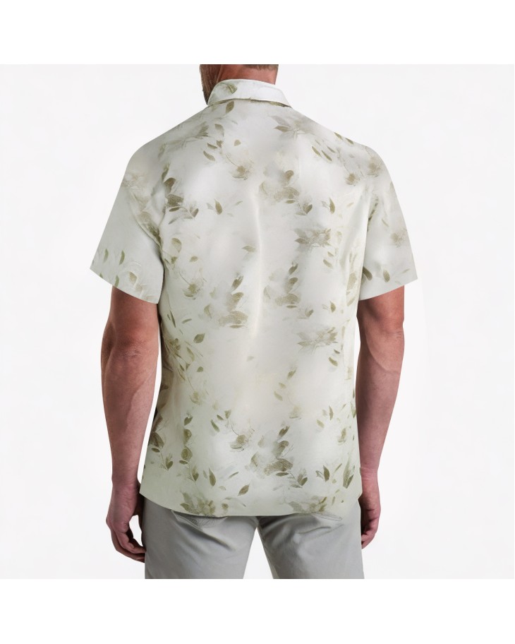 Buttoned Floral Print Short-Sleeved Shirt 