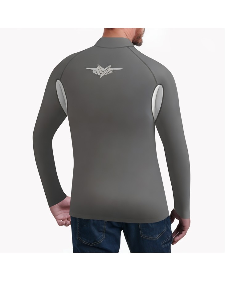 Grey Professional Long Sleeve Surfing Swimsuit