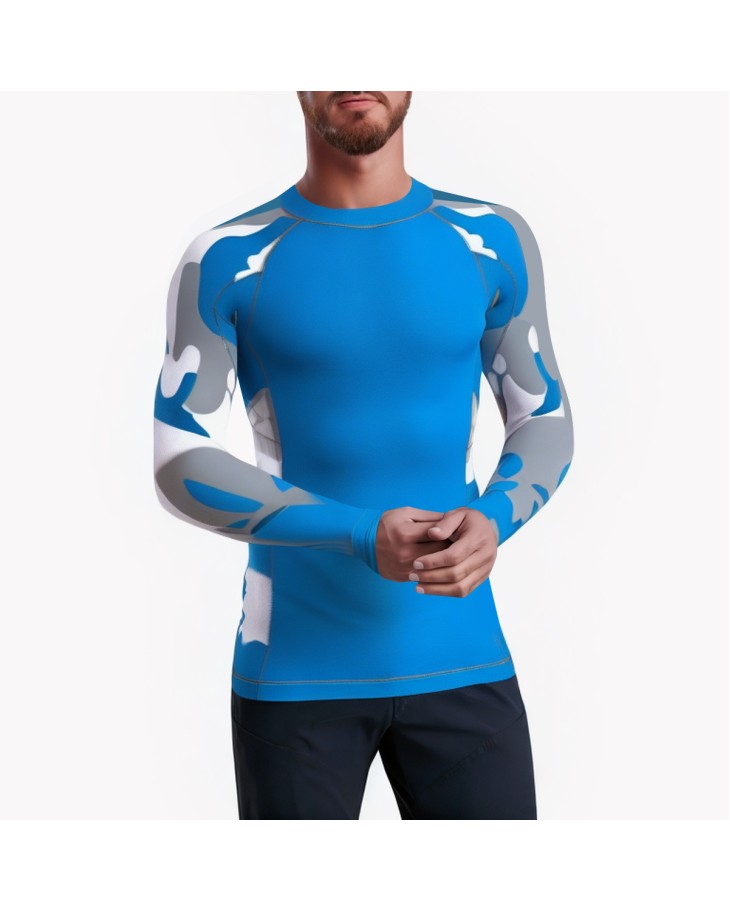 Surfing Camouflage Print Long-Sleeved Swimsuit 