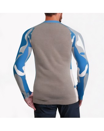 Surfing Camouflage Print Long-Sleeved Swimsuit 