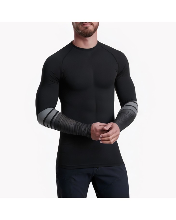 Quick Dry Long Sleeve Contrast Stripe Surf Swimsuit 